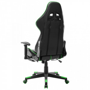 Scaun jocuri cu suport picioare, negru/verde, piele artificială - V20513V - Img 4