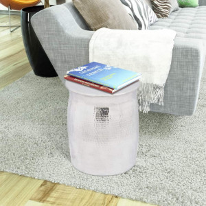 Scaun/Masa laterala din aluminiu batut la ciocan, argintiu - V242324V - Img 2