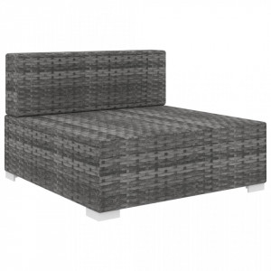 Scaun modular de mijloc, 1 buc., gri, poliratan, cu perne - V46795V - Img 2