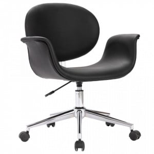 Scaun pivotant de birou, negru, piele ecologica - V3054824V - Img 2