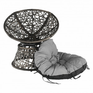 Scaun pivotant, fotoliu rotativ cu pernă, gri, 91x90 cm - TP258663 - Img 10