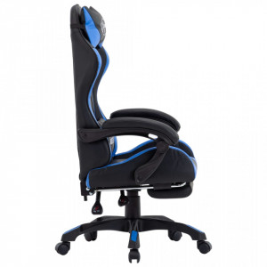 Scaun racing suport picioare albastru/negru piele ecologică - V287986V - Img 3