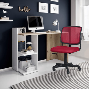 Scaun rotativ, roşu și negru, 47x80/91x42 cm - TP265167 - Img 7