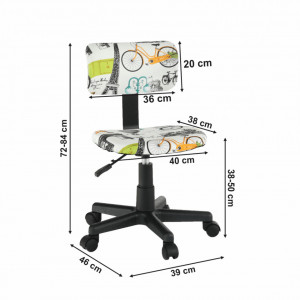 Scaun rotativ, ţesătură model, 39x46x72/84 cm - TP204127 - Img 18