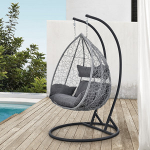 Scaun suspendat cu suport, 250 Kg, gri deschis/gri inchis - P75558385