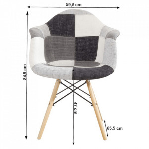 Scaun, ţesătură patchwork/fag - TP228664 - Img 11