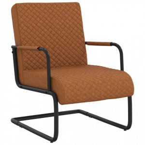 Scaun tip consolă, maro mat, piele ecologică - V325781V - Img 2