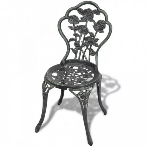 Scaune bistro, 2 buc., verde, aluminiu turnat - V43175V - Img 2