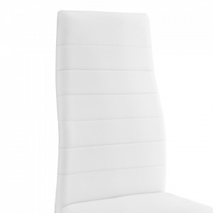 Scaune bucatarie, set 6 buc, imitatie piele, alb - P53118555 - Img 4