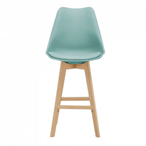 Scaune de bar, set 2 buc, 105 x 48 x 58 cm, picioare fag, verde - P67291240 - Img 2