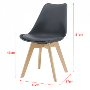 Scaune design, set 2 buc, 81 x 49 x 57 cm, gri - P67291229 - Img 4