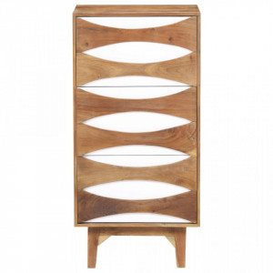 Scrin cu sertare, 43,5 x 35 x 90 cm, lemn masiv de acacia - V323542V - Img 3