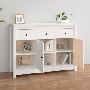 Servantă, alb, 100x35x74 cm, lemn masiv de pin - V814555V - Img 3