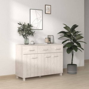 Servantă, alb, 113x40x80 cm, lemn masiv de pin - V340441V - Img 2
