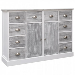 Servanta cu 10 sertare, gri, 113x30x79 cm, lemn - V284173V - Img 1