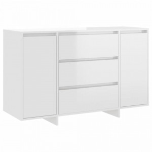 Servantă cu 3 sertare, alb extralucios, 120x41x75 cm, PAL - V809617V