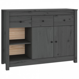 Servantă, gri, 100x35x74 cm, lemn masiv de pin - V814556V