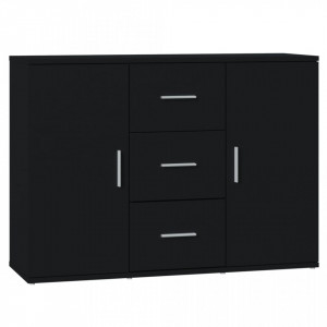 Servantă, negru, 91x29,5x65 cm, lemn prelucrat - V823343V - Img 1