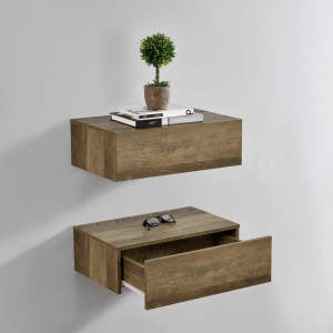 Set 2 bucati comoda suspendata, efect lemn, 46x30x15 cm - P56253871