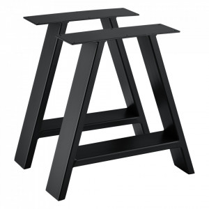 Set 2 bucati picioare masa, 40 x 10 x 40 cm, metal/negru - P65541992 - Img 1