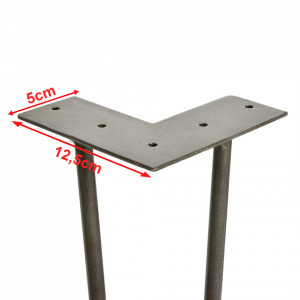 Set 4 bucati picioare Hairpin Model 3, pentru masa  2 brate,72 cm, argintiu - P55139977 - Img 3