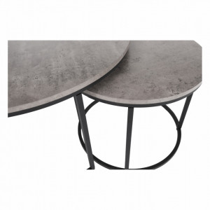Set de 2 măsuţe de cafe, gri și negru, 80x45 cm, 50x40 cm - TP261525 - Img 14