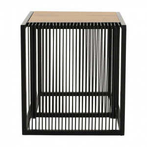 Set de 2 măsuţe de cafea, stejar și negru, 45x45 cm, 40x40 cm - TP263324 - Img 4