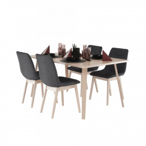 Set de masă, culoarea fag deschis / ţesătura gri, pentru 4 persoane - TP291511 - Img 11
