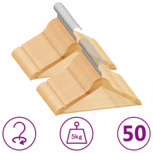 Set de umerase anti-alunecare, 50 buc. lemn esenta tare - V289912V - Img 1