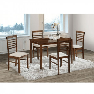 Set dining, culoarea nuc/material bej, 1+4 - TP189747 - Img 3