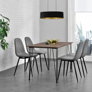 Set masa bucatarie cu 4 scaune, efect lemn/gri - P54792272 - Img 1