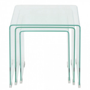 Set mese suprapuse, sticla calita transparenta, trei piese - V244190V - Img 2