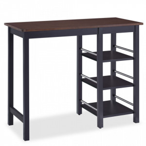 Set mobilier de bar, 3 piese, MDF, negru - V245363V - Img 3