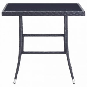 Set mobilier de exterior, 5 piese, negru, poliratan - V46402V - Img 3