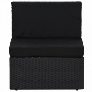 Set mobilier de gradina, 2 piese, negru, poliratan - V49502V - Img 4