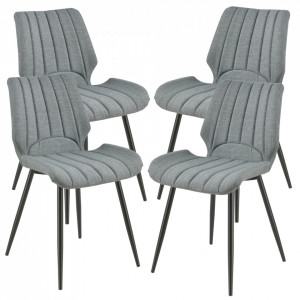 Set patru bucati scaune design, 77 x 57,5 x 46 cm, gri inchis - P58616388 - Img 2