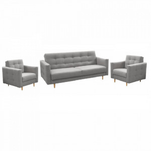 Set tapiţat, 207x94x92 cm, material gri - TP213651 - Img 2