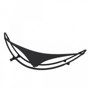 Șezlong balansoar cu roți din oțel și material textil, negru - V317603V - Img 4