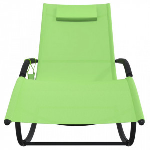 Șezlong balansoar, verde, oțel și textilenă - V318123V - Img 3