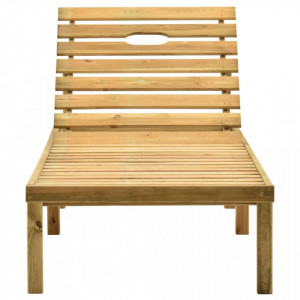 Șezlong cu pernă crem, lemn de pin tratat - V3065851V - Img 3
