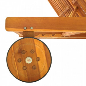 Șezlong de grădină cu perne, 2 persoane, lemn masiv acacia - V3061379V - Img 4