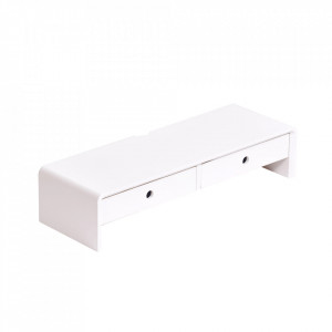 Suport monitor, bambus, alb, 66 cm - TP300677 - Img 1