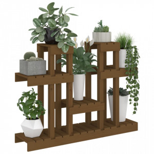 Suport pentru plante, maro, 104,5x25x77,5 cm, lemn masiv de pin - V822100V - Img 4