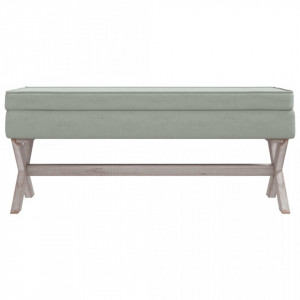 Taburet de depozitare, gri deschis, 110x45x49 cm, catifea - V344525V - Img 3