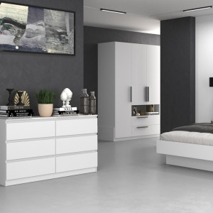 TECOA131 - Comoda 138 x 40 x 77 cm, Alb-Mat - Img 2