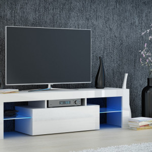 TECOTVA105 - Comoda TV 140 x 40 x 45 cm, Alb-Lucios - Img 2