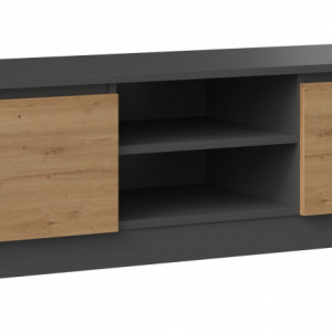 TECOTVAN-AR101 - Comoda TV, 120x 40 x 36 cm, Antracit-Stejar Artisan, PAL - Img 2