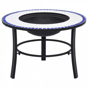 Vatră de foc cu mozaic, albastru & alb, 68 cm, ceramică - V46720V - Img 2
