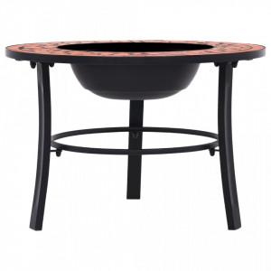 Vatră de foc cu mozaic, cărămiziu, 68 cm, ceramică - V46719V