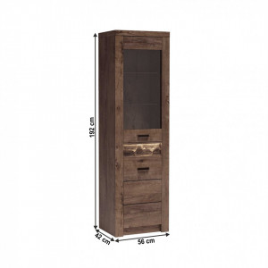 Vitrină, culoarea frasin închis, 56x192x42 cm - TP108435 - Img 12